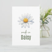 April Daisy Birth Flower card Watercolor Kaart (Staand voorkant)