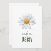 April Daisy Birth Flower card Watercolor Kaart (Voorkant / Achterkant)