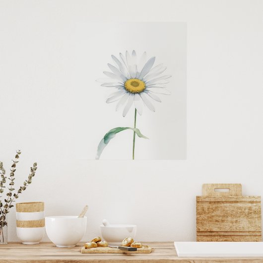 April Daisy Birth Flower Poster (Keuken)