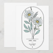 April Daisy Birth Flower Print (Voorkant / Achterkant)