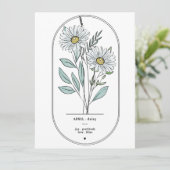 April Daisy Birth Flower Print (Staand voorkant)
