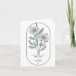 April Daisy Birth Flower Print Notitiekaartje