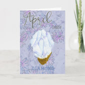 April Daisy en Diamond Birthday Kaart (Voorkant)
