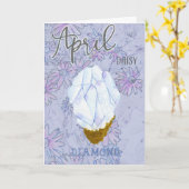 April Daisy en Diamond Birthday Kaart (Gele Bloem)