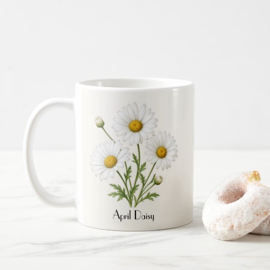 April Daisy Flowers Koffiemok (Met donut)