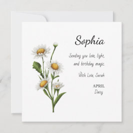 April Daisy Personalized Birthday Kaart