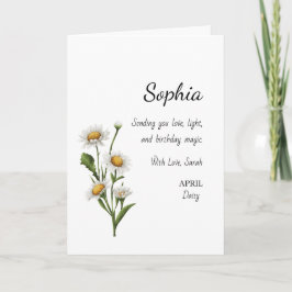 April Daisy Personalized Birthday Kaart