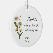 April Daisy Personalized Birthday Keramisch Ornament (Rechts)