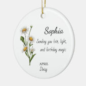 April Daisy Personalized Birthday Keramisch Ornament (Links)