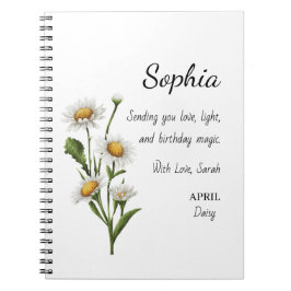 April Daisy Personalized Birthday Notitieboek