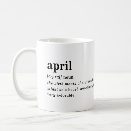 April Definitie Verjaardag Koffiemok (Links)