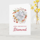 April Diamant Verjaardag met Wildbloemen Kaart (Gele Bloem)