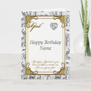 April Diamond Birthstone Birthday Card Kaart