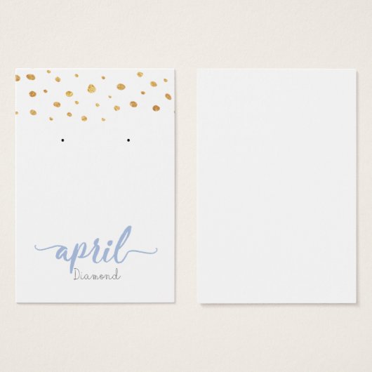 April Diamond Birthstone Earring Display Card Visitekaartje (Voorkant /achterkant)