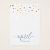 April Diamond Birthstone Earring Display Card Visitekaartje (Voorkant)