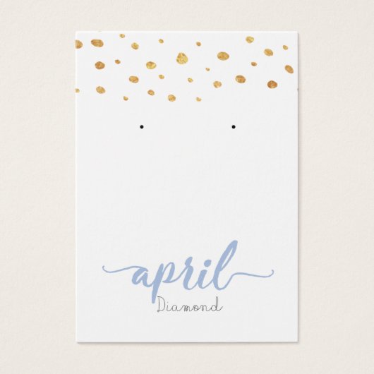 April Diamond Birthstone Earring Display Card Visitekaartje (Voorkant)