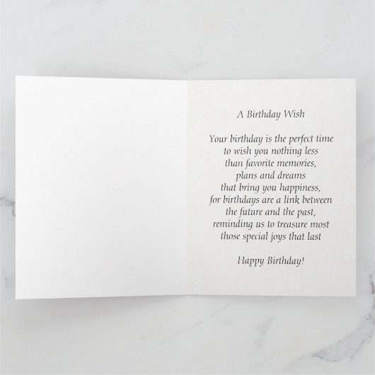 April Diamond Birthstone Verjaardag 8.5x11 Kaart (Binnen)