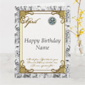 April Diamond Birthstone Verjaardag 8.5x11 Kaart (Gele Bloem)