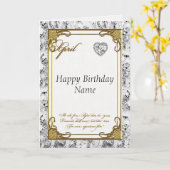 April Diamond Birthstone Verjaardag Kaart (Gele Bloem)