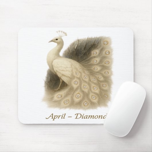 April - Diamond Peacock Muismat (Met muis)