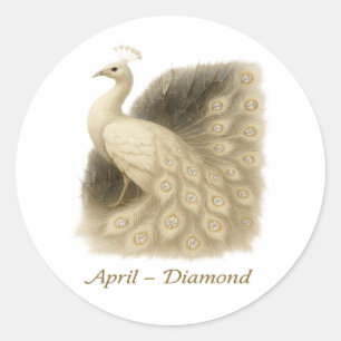 April - Diamond Peacock Ronde Sticker