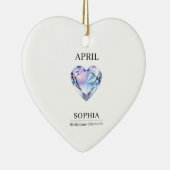 April Diamond Verjaardag Persoonlijk Keramisch Ornament (Rechts)