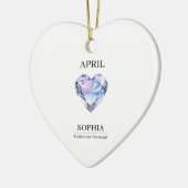April Diamond Verjaardag Persoonlijk Keramisch Ornament (Links)