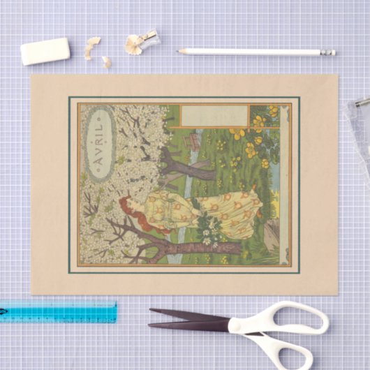 April door Eugene Grasset Tissuepapier (Craft)