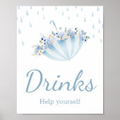 April Douche Breng Mei Bloemen Baby shower Drinken Poster (Voorkant)