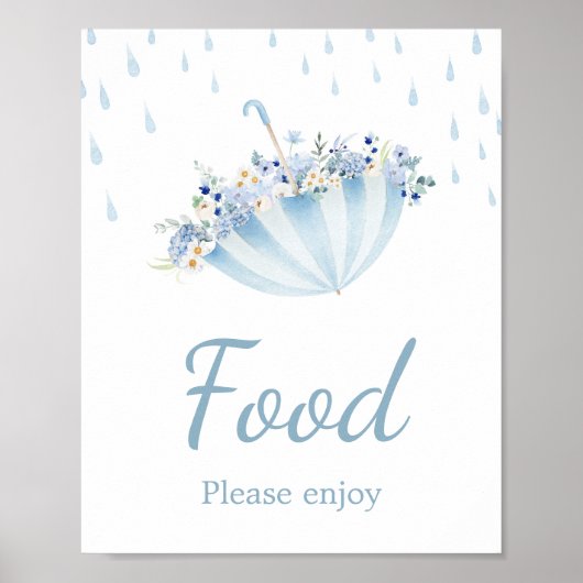 April Douche Breng Mei Bloemen Baby shower Voedsel Poster (Voorkant)