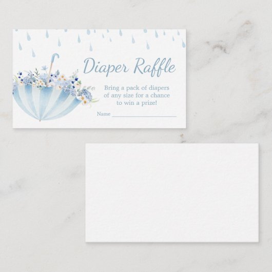 April Douche Breng Mei Bloemen Luier Raffle Informatiekaartje (Voorkant / Achterkant)