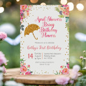 April Douches Breng Verjaardag Bloemen 1e verjaard Kaart