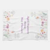 April douches brengen mei bloemen keukenhanddoek (Horizontaal)