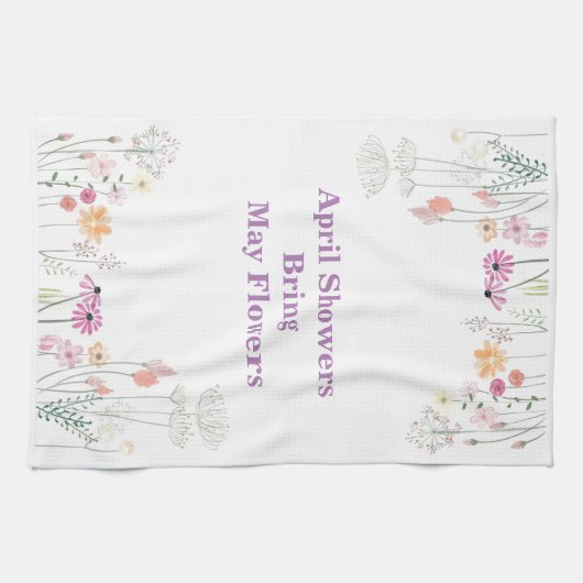 April douches brengen mei bloemen keukenhanddoek (Horizontaal)