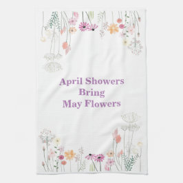 April douches brengen mei bloemen keukenhanddoek