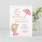 April douches brengen mei bloemen waterverf kaart (Staand voorkant)