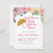 April douches brengen verjaardagsbloemen kaart (Voorkant)