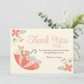 April Douches Bring May Flowers Baby shower Bedankkaart (Staand voorkant)