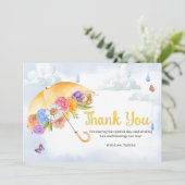 April Douches Bring May Flowers Baby shower Bedankkaart (Staand voorkant)