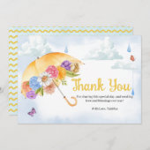 April Douches Bring May Flowers Baby shower Bedankkaart (Voorkant / Achterkant)