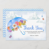 April Douches Bring May Flowers Baby shower Bedankkaart (Voorkant / Achterkant)