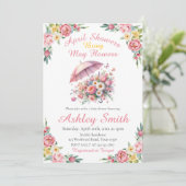April Douches Bring May Flowers Baby shower Kaart (Staand voorkant)