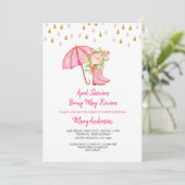 April Douches Bring May Flowers Baby shower Kaart (Staand voorkant)