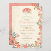 April Douches Bring May Flowers Spring Baby shower Kaart (Voorkant / Achterkant)