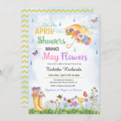 April Douches Bring May Flowers Spring Baby shower Kaart (Voorkant / Achterkant)