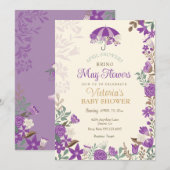 April Douches Bring May Flowers Spring Baby shower Kaart (Voorkant / Achterkant)