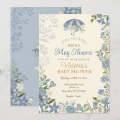 April Douches Bring May Flowers Spring Baby shower Kaart (Voorkant / Achterkant)