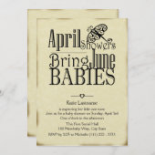 April Douches juni Baby Kaart (Voorkant / Achterkant)