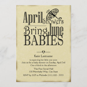 April Douches juni Baby Kaart