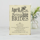 April Douches Juni Bruiden Kaart (Staand voorkant)